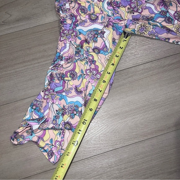 NEW LA PORTE Multicolor Swirl Print Linen Shirt Top Paperbag Pants Set Small S - Picture 13 of 16